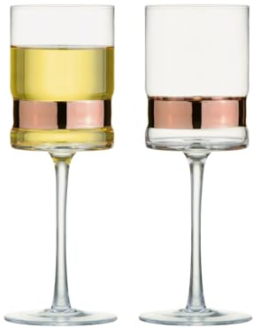 Anton Studio Designs SoHo Handmade Wine Glasses Perfect for Red Wine, White Wine, Water, or Beverages - 350 ml - Bronze - Set of 2 Elegant Wine Glasses