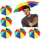 Heqishun 5 Pack Multi-coloured Peach-coloured Umbrella Hats with Elastic Band, Waterproof & Wind Resistant, Perfect for Outdoor Activities, Adults & Kids