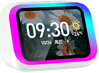 Wadakada Altavoz Bluetooth Inteligente con Pantalla Grande y Control de Temperatura, Altavoz de Mesa con FM, Decoración de Oficina, Color