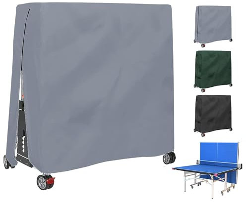 Judy1980 Tischtennisplatten Schutzhülle Abdeckung für Ping Pong Platte, Reißfest Winddicht UV-Beständig, 165x70x185cm (Grau)