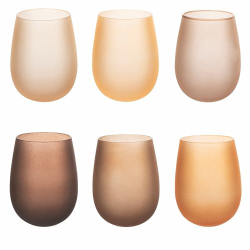 Villa d’Este Home Tivoli Happy Hour Chocolate Set 6 bicchieri acqua frosted in vetro 500 ml