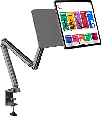 KU XIU Support Magnétique pour iPad Pro 12.9, Support Tablette Bras Pliable pour Travailler et Dessiner, Support iPad Multi-nœuds Ajustable Compatible avec iPad Pro 12,9 Pouces 3rd/4th/5th/6th Gen