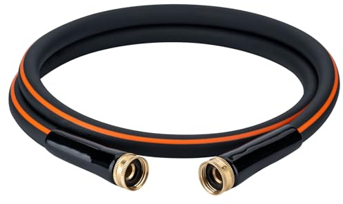 EASTRANS 10ft x 5/8 Black Garden Hose with 3/4 Female to Female Fittings