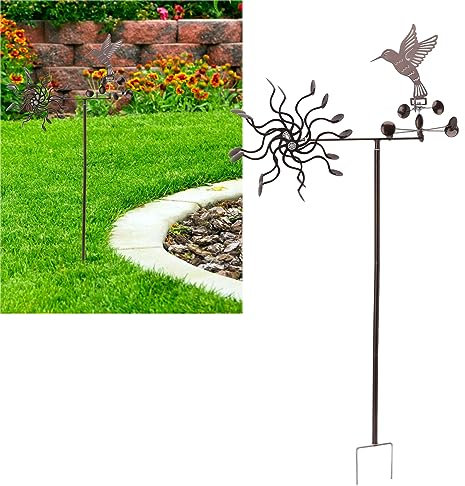 Wind Sculpture Spinner Metal Garden Wind Spinner for Patio Lawn