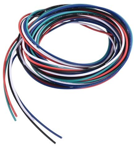 QUARKZMAN Calibro 26 Cavo Collegamento PVC 1,5m/5 Piedi 26AWG Filo Elettrico Flessibile UL1007 Trefoli Rame Stagnato 5 Colori 1,3mm Dia per Collegamenti Interni Aeromodelli