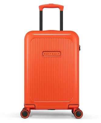 SUITSUIT Handgepäck Koffer mit 4 Rollen 55 x 35 x 20 cm - Hartschalen Kabinentrolley mit TSA-Schloss - Expression Radiant Red