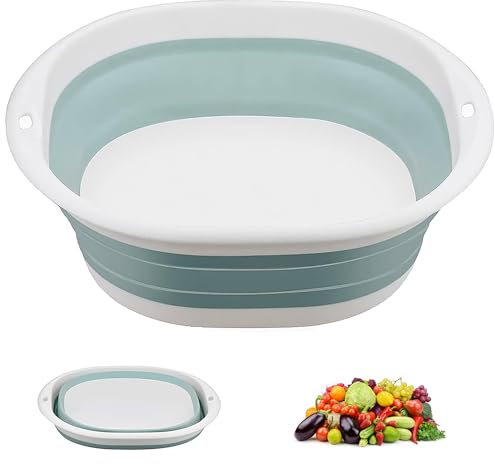 Eastrise Collapsible Washing up Bowl,Multipurpose Portable Wash Basin,Folding Hand Wash Basin Retractable Portable Laundry Washing Basin for Outdoor,Travel,Camping,Home,Kitchen(Blue:3L/S)