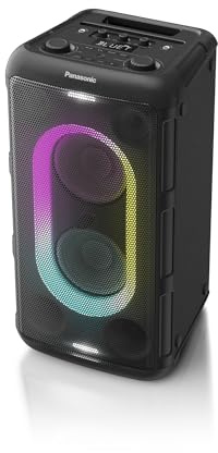 Panasonic SC-TMAX45E-K Système Audio Haute Puissance avec Bluetooth, 1000W, Lumières Intégrées, USB, Entrée Optique pour TV, Entrées Guitare et Micro pour Karaoké, Noir