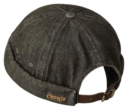 CLAPE Docker keps herr dam keps utan skärm bomull mössa justerbar sjömansmössa hatt fiskarhatt, FMA2503-taupe, one size