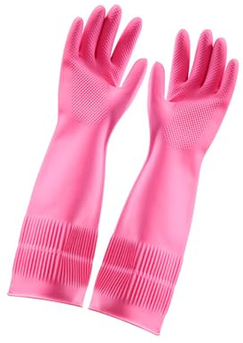 WATERBELINE Guantes de cocina resistentes al agua para lavavajillas, cómodos de llevar, guantes de látex antimanchas para uso doméstico