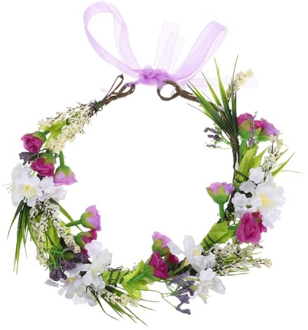 BESPORTBLE Couronne de Fleurs Artificielles Bandeau Floral Bohème pour Femme Accessoire de Cheveux de Mariage Décoration de Cheveux de Vacances