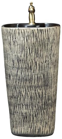 Lavandino a piedistallo Lavandino da esterno in ceramica con piedistallo, combinazione di lavabo pavimento, bagno integrato