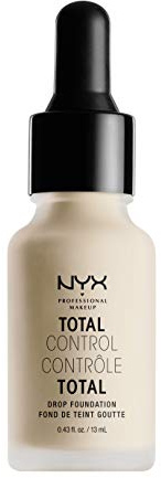 NYX Professional Makeup Total Control Drop Foundation, Precise Dosage, Buildable Coverage, Long Lasting, Vegan Formula, Matte Finish, Shade: Alabaster