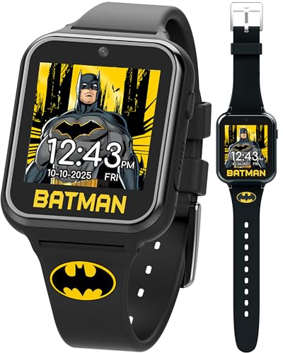 Batman Kids Smart Watch Touchscreen with Camera Voice Recorder Games Stopwatch Alarm Timer Fitness Tracker Calculator – Adjustable Strap Fits 5.5 to 8 Wrists