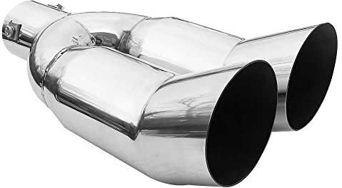 Doppel Auspuffblende Endrohr Auspuff Universell Schalldampfer Doppelendrohr Sport Sportauspuff Endrohrblenden Blende Edelstahl von 38mm bis 50mm