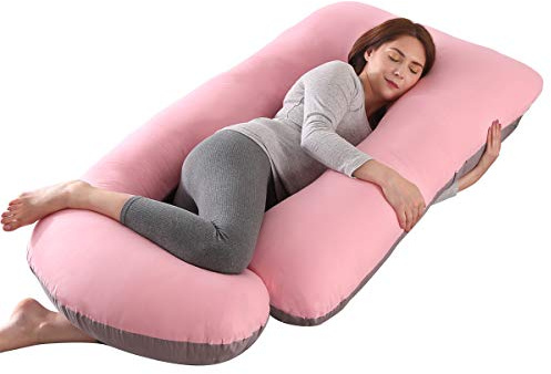SHANNA Schwangerschaftskissen Seitenschläferkissen Stillkissen U Förmiges XXL Stützkissen 70 * 145CM Gross Körperkissen mit Abnehmbarem und Waschbarem Bezug, U-Form Pregnancy Body Pillow