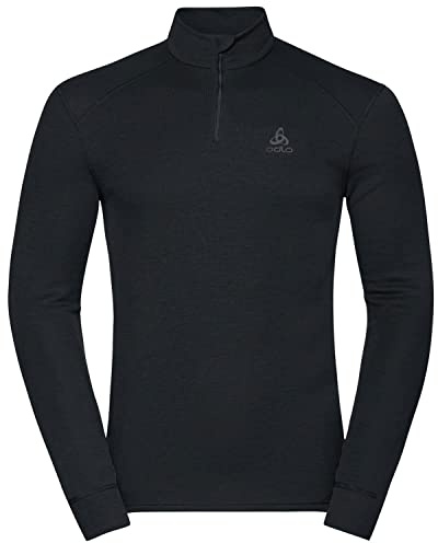 Odlo Intimo termico da uomo Active Warm I Maglia termica a maniche lunghe I Intimo termico da sci I Maglia termica a maniche lunghe con collo e mezza zip I Uomo