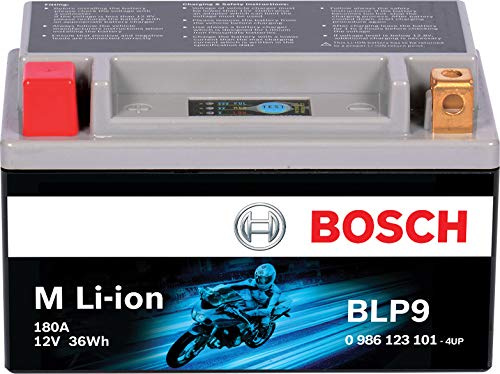 BOSCH BLP9 - Group 9-12V Lithium Battery - Powersport Li-ion Phosphate - 120A for Motorcycles, ATV/UTV, Snow Mobiles, Personal Watercrafts, Scooters and Jet Skis - 5.91″ x 3.43″ x 4.13″