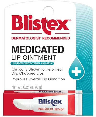 Blistex Medicated Lip Ointment, 0.21 Ounce Tube, Pack of 12 – Relieves Cold Sores & Helps Heal Dry Chapped Lips, Pain Relief from Lip Sores & Blisters, Healing Ointment