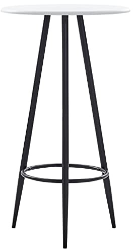 ZEYUAN Mesa Alta de Cocina, Mesa Cocina, Mueble Bar, Mueble Comedor, Mesa Comedor, Mesa Auxiliar Alta, Barra Cocina, MDF Blanco 60x107,5 cm