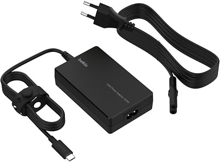 Belkin Connect 100-W USB-C-Core-GaN-Netzteil, Schnelllade-Adapter, universelle Kompatibilität mit USB-C, 100 W Power Delivery, 2,5-m-Kabel, zum Gamen, für MacBook Pro, PC-Laptops und Chromebook