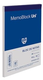 Unipapel, Memoblock Uni Memoblock Lot de 10 blocs de petites notes, format A6, 80 feuilles lisses, papier 60 g micro-perforé, 14,8 x 10,5 cm