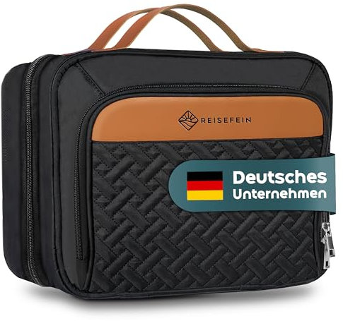 Kulturtasche Damen Groß – 3-in-1 Kulturbeutel zum Aufhängen mit 4 Fächern, Schmuckfach & Schminktasche – Praktische Kosmetiktasche für Reise & Ordnung