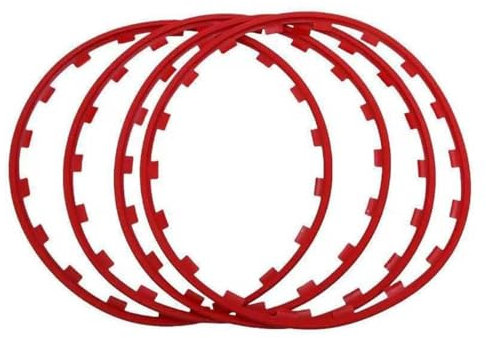 GaRcan Auto Felgenschutz Schutzzierring für Hyundai i30 Fastback PD 2017-2025, Nylon Felgenschutzring Reifenschutz Kratzfes Rad Schutzring Zubehör,B/Red-19inches