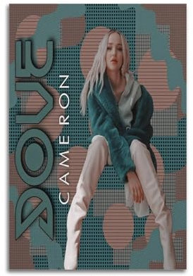 Stampa artistica da parete su tela di Dove Cameron con copertina dell'album, autografata in edizione limitata, poster pop hip hop, cantante rap e star, decorazione artistica da parete per ragazze e