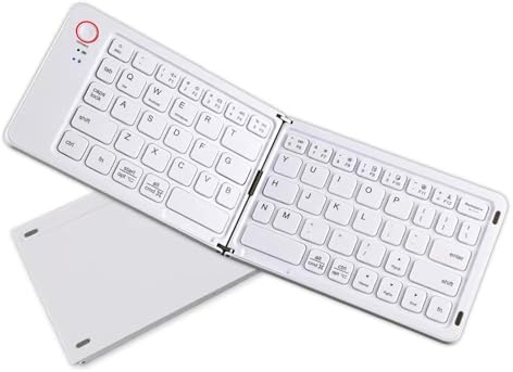 Vikbart Bluetooth-Tangentbord, 67 Nycklar Bärbart Hopfällbart Trådlöst Tangentbord, Uppladdningsbart Ultra Slim Mini-tangentbord Fick Resetangentbord för Smartphone Tablet Laptop