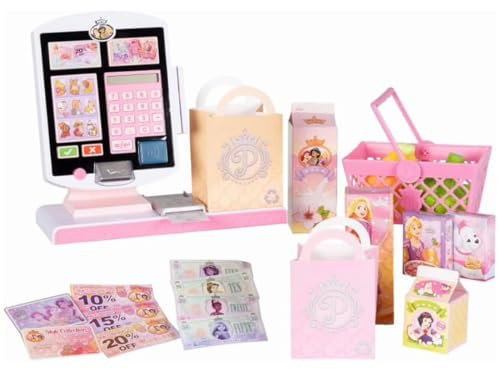 Disney Princess Style Collection Kids Self-Checkout Register Market Set for Children's Pretend Play - Scan, Bag & Pay Just Like at a Real Store! [Amazon Exclusive]