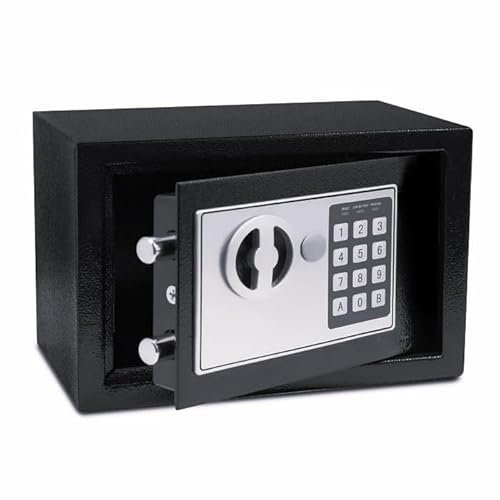 Floordirekt Safe Tresor für Zuhause, 6L 17H x 23B x 17T cm, Möbeltresor mit Schlüssel und Zahlenschloss, kleiner Wandtresor, Geldtresor, Möbelsafe für Bargeld, Schmuck, Wertsachen (Safemaxx)