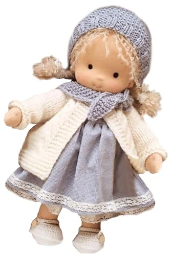Suxdlan Muñeca de Trapo 9.5x2.4x4.7 '' Adorable muñeca de Felpa Suave con Sombrero de Tela y Bufanda Exquisito Mini Juego de Roles navideño para bebé para fomentar el Amor y el compañerismo