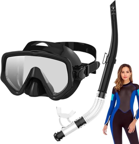 Snorkel För Dykning Panoramavy, helansiktsmask, silikonset