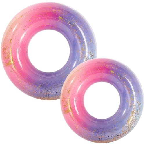 Inflatable Swim Ring 2Pack, 70 90cm Summer Pool Beach Party Swimming Float Tube,Water Fun Swimming Pool Toys for Water Activities
