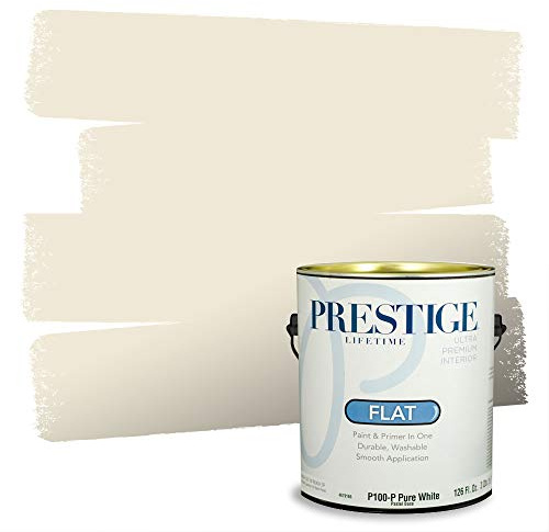 PRESTIGE Paints Interior Paint and Primer In One, 1-Gallon, Flat, Comparable Match of Benjamin Moore* Navajo White*