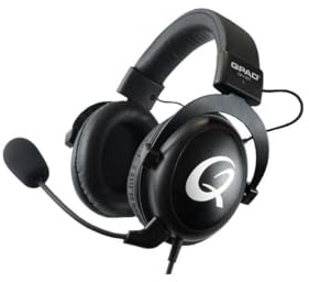 Qpad QH-91 Pro Gaming Premium Headset, Kopfhörer für PC Spieler mit 53 mm Stereo Sound, Schwarz