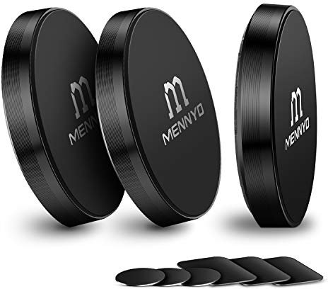 MENNYO Soporte magnético para teléfono móvil, 3 unidades, con placa de metal, autoadhesivo, compatible con iPhone 11 /X/Xs/Xs Max /8 Samsung Galaxy S10/S9/S8/Note Huawei, etc.