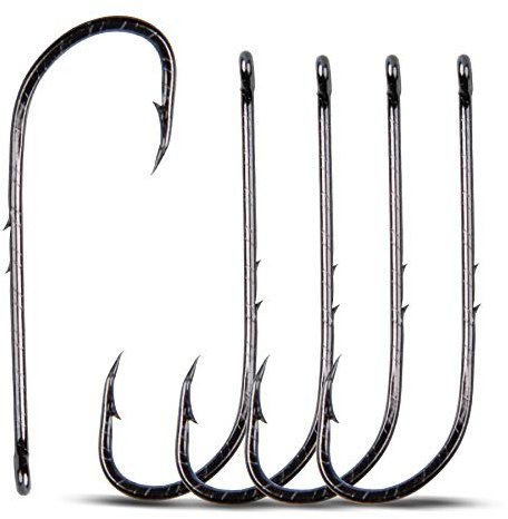 Baitholder Fishing Hooks,100pcs Barbed Shank Beak Long Shank Hooks High Carbon Steel Baith Holder Hook with 2 Barbs Bait Keep Jig Fish Hooks for Saltwater Freshwater Fishing(4#-100pcs)