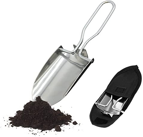 GOODGDN Mini Pelle Pliante, Camping Pelle avec Etui, Pelle Pliante Portable pour Camping, Randonnée Jardinage avec Pochette de Transport Légère avec Marche