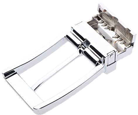 Amagogo Hombres Hebilla Del Cinturón Hebilla de Clavija Rectangular Sola Punta Reversible, Plata, tal como se describe