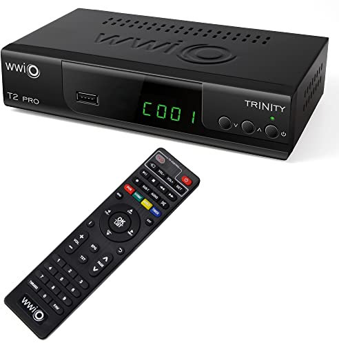 WWIO TRINITY T2 PRO - DVB-T2 HEVC 10 Bit decoder Digitale Terrestre, FullHD, Connessione USB, Connessione SCART, Mediaplayer, Connessione HDMI, PVR Timeshift