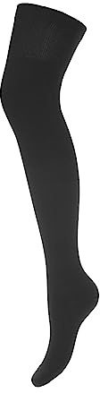 MILENA - Calze da donna sopra il ginocchio, versatili, comode e alla moda, per riscaldare le gambe, perfette per l'uso quotidiano, lavoro, cosplay e sport, diversi colori, Nero , Taglia unica