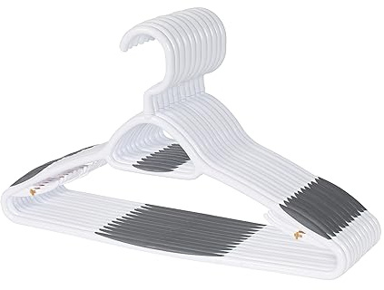 Neatfreak Set of 12 Deluxe Non Slip Clothes Hangers - Space Saving Design for Jackets, Pants, Shirts, 360 Degree Swivel Neck, Soft Grip Bars, Produced in North America