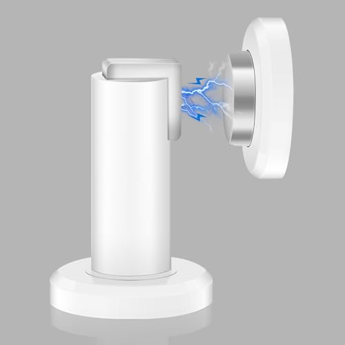KOLAKO Door Stopper, Magnetic Door Stops White Wall Floor Mounted Doorstop Heavy Duty Metal Door Stoppers for Skirtings Stainless Steel Magnet Door Holder Catch to Keep Door Open