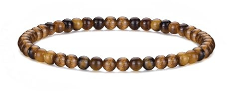 Philip Jones Tigers Eye Mini Beaded Gemstone Stretch Bracelet