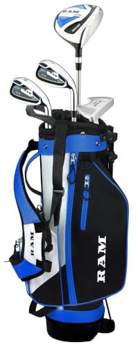 Ram Golf SDX Junior Boys Golf Clubs Set with Bag (Blue, 6-8 Years, Right)