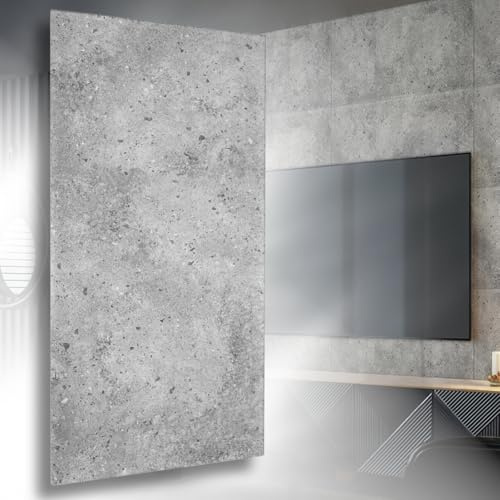 Polystyrol Paneele, Deckenpaneele XL Wandpaneele, Dekoren, Styropor Beton Imitat Decken - Wandverkleidung, 3mm dick - 100x50cm 3m² - 6 Stück