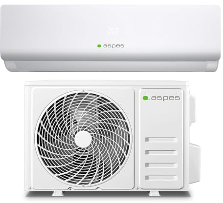 Aspes Aire Acondicionado Split, 24000 BTU AAAS2400W. Bomba de Calor, Temporizador, Clasificación Energética A++