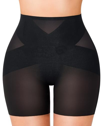 Gotoly Shapewear Tummy Control Mid-Waist Body Shaper Shorts Butt Lifting Panties Shapewear Shorts(Black,Medium)